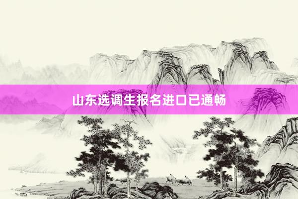 山东选调生报名进口已通畅